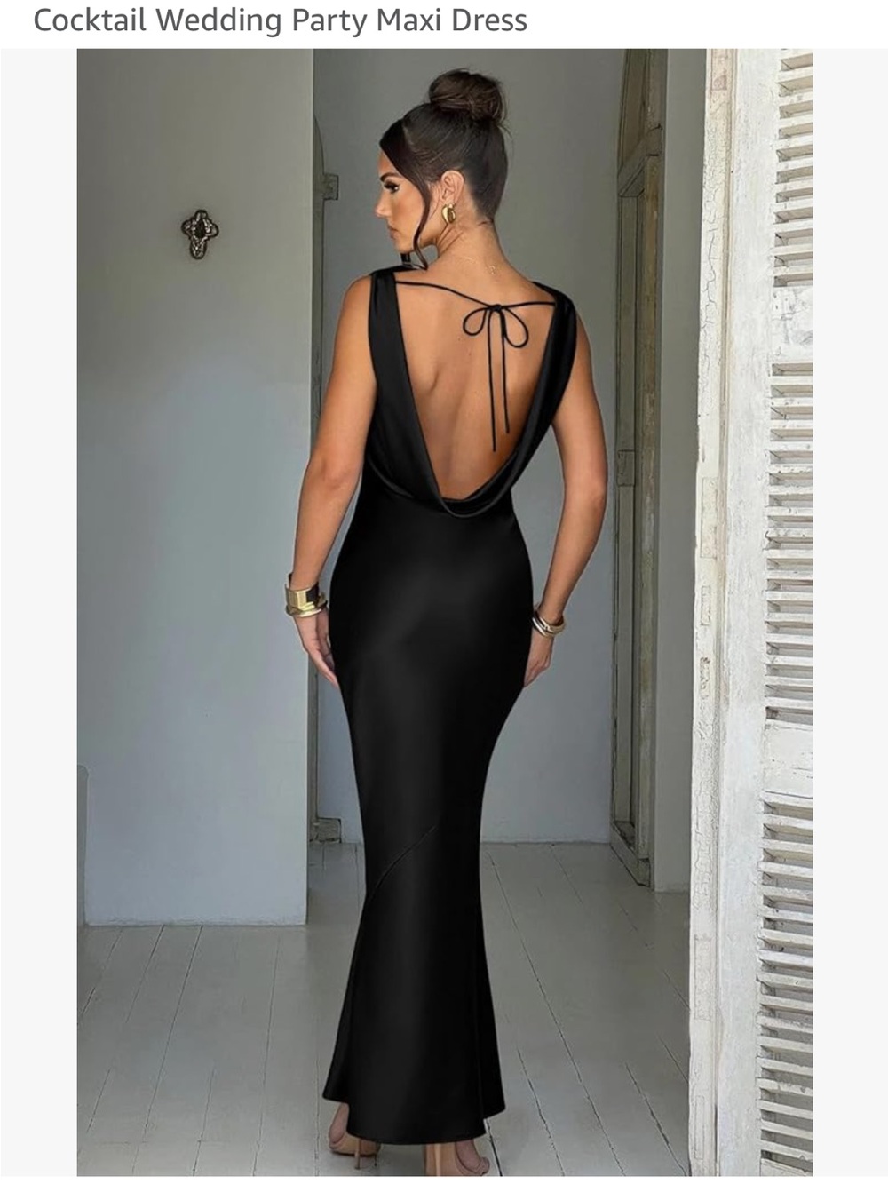 Elegant Black Long Dress - Picture 2 of 2